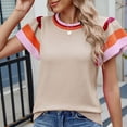 thumbnail image 4 of CaiJunJia Tops No Boundaries Womens Summer Cap Sleeve Tops Casual Crewneck Loose Fit Knit Lightweight Sweater Pullover Top, 4 of 6