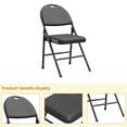 thumbnail image 2 of Sillas Plegables Tapizadas (Juego de 4) – Asiento Cómodo de Piel Sintética, Marco de Metal Resistente, Patas con Protector, Ideales para Sala, Comedor, Terraza o Uso en Exterior, 2 of 18