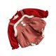thumbnail image 3 of Ropa con tirantes a cuadros para niña, adorables vestidos largos de manga falsa, traje de niña de 2 piezas para Otoño e Invierno 73cm/28,7 pulgadas, 3 of 5