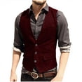 thumbnail image 1 of Hauts Sans Manches pour Hommes Veste Décontractée à Col en V Unie, 1 of 7