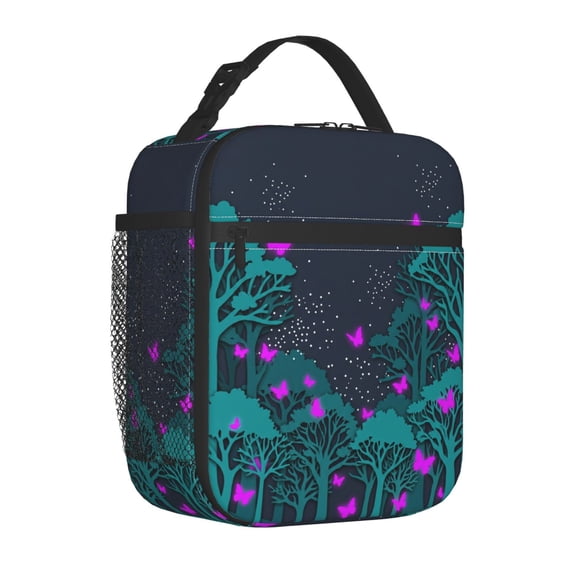 Tree Of Life Lunch Bag Insulated Reusable Cooler Tote Thermal Leakproof Meal Prep Bag Work Office Commute Travel Picnic Portable Side Mesh Pocket Zipper