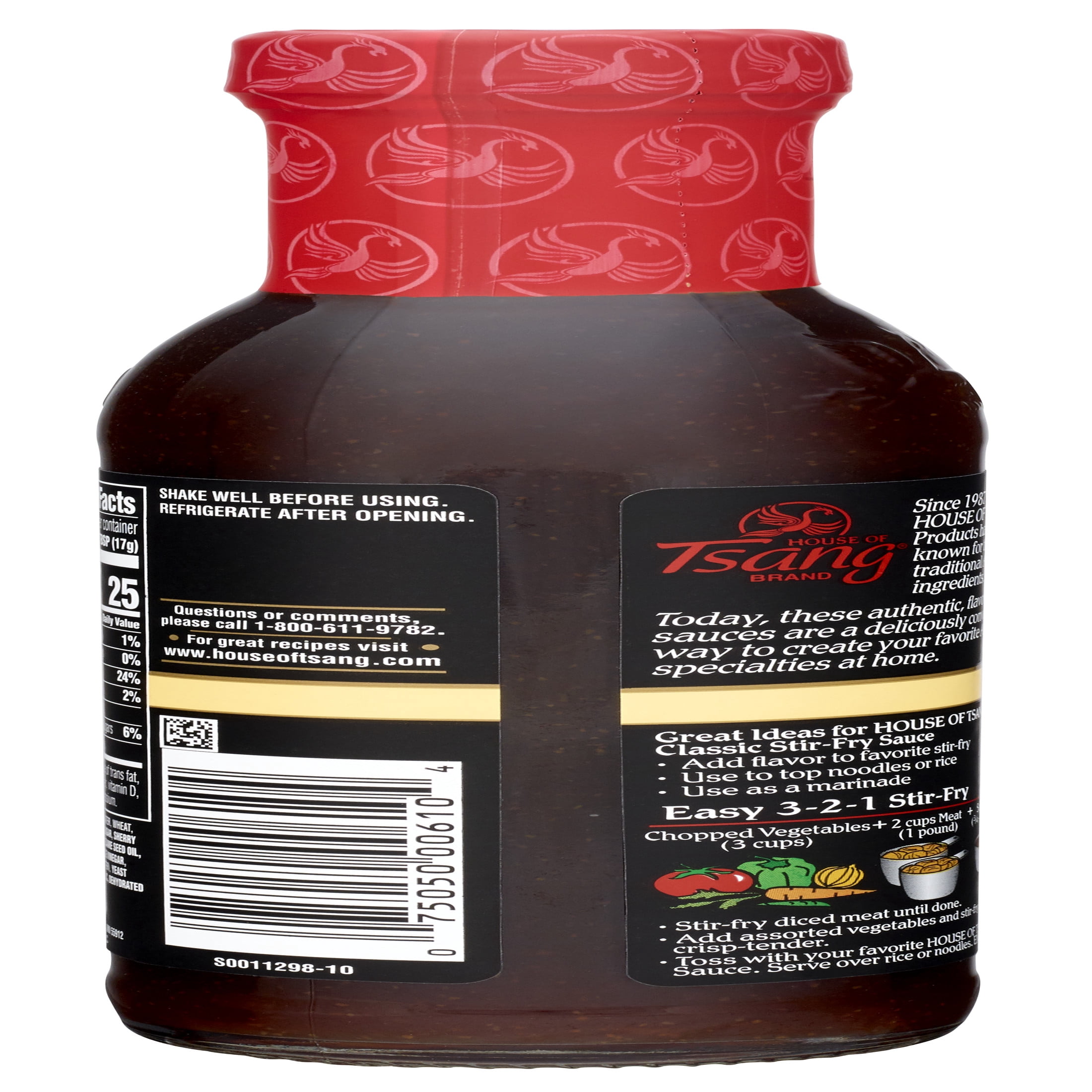 (3 pack) HOUSE OF TSANG Classic Stir-Fry Sauce, Shelf-Stable, 11.5 oz Glass Bottle