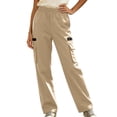 thumbnail image 6 of LIaqionyy Womens Cargo Pants Quick Dry Hiking High Waist Baggy Casual Outdoor Joggers Trousers with Zipper Pockets, 6 of 7