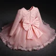 thumbnail image 2 of Vestido de manga larga para niña recién nacida, boda, Año Nuevo, encaje, fiesta infantil, primer cumpleaños, princesa, vestido de bautizo, color rosa, 2 of 5