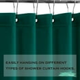 thumbnail image 2 of AUR Dark Green Plastic Shower Curtain Or Liner, 72x72 Inch Lightweight Plastic Bathroom Shower Showroom Inner Curtain with Rustproof Metal Grommet Holes and Weighted Magnets, 2 of 14