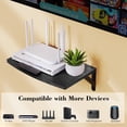 thumbnail image 3 of Mini Projector Shelf for Wall Mount, Projector Wall Mount Floating Shelf, Black Projector Stand, Projector Rack Holder, Modem Cable Shelf by Wood with Cable Ties, 3 of 7