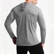 thumbnail image 2 of Blusa de manga larga con capucha para hombre, color liso, informal, deportiva, resistente al sol, con cordón, manga raglán, blusa de poliéster para hombre, 2 of 3