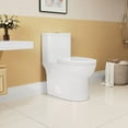 thumbnail image 4 of 1.1/1.6 GPF Elongated Comfort Height Floor Mounted One-Piece Toilet ,  CUPC Certified, WaterSense Cetified, Ceramic, White Color, Soft Close Seat, 4 of 10