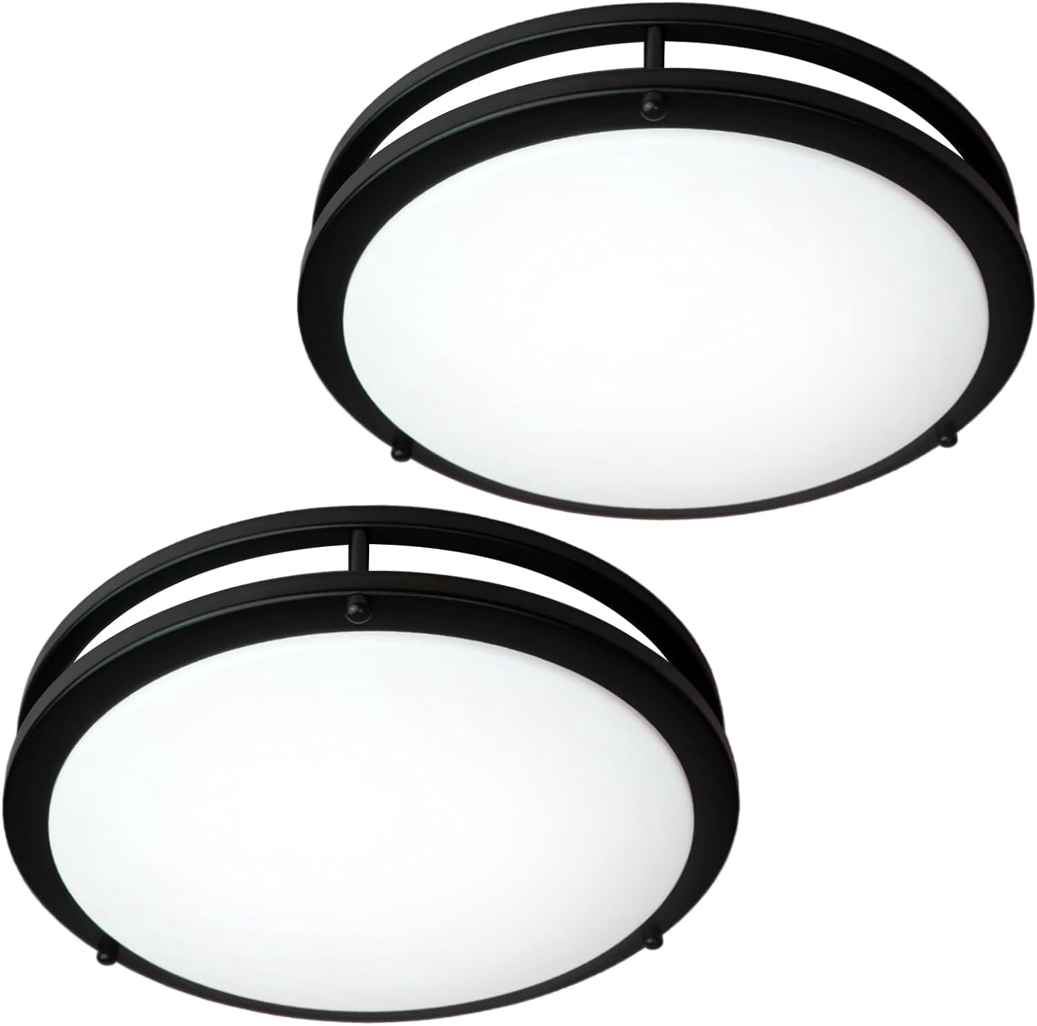 2 Pack 36W Ceiling Light Fixture Brushed Nickel, 13in LED Ceiling Light, Flush Mount Light Fixture No Flicker, 5000K Ceiling Lights for Bedroom Bathroom Stairwell Kitchen Super Bright 3600 LM