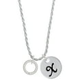 thumbnail image 1 of Delight Jewelry Silvertone Grandmother Eternity Ring Silvertone Script Initial Disc - X - Charm Necklace, 20"+3", 1 of 1