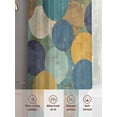 thumbnail image 6 of Teal Yellow Circle Sheer Curtains 63 Inch Length 2 Panels Set, Geometric Abstract Art Voile Window Treatment Rod Pocket Curtains Sheers Drapes for Bedroom/Living Room/Kitchen 52x"63"x2, 6 of 7