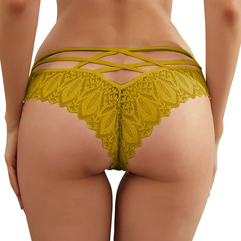 HUPOM Seamless Underwear For Women Womens Silk Panties Medium waist Elastic  Waist Solid Thong Beige 5XL