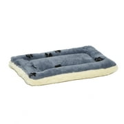 Midwest Fleece Blue Paw Print Reversible Dog Bed