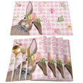 thumbnail image 1 of asddcavvf Easter Bunny Egg Pattern Linen Print Kitchen Dining Room Insulated Decorative Placemat（2） Table Dinner Set for 4 round Dining Room Table And Chairs for 4 Glass Top, 1 of 7