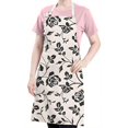 thumbnail image 5 of Pioneer Flower Floral Print Pattern Apron-Garden Aprons for Women with Pockets-Cotton Linen Waterproof Kitchen Cooking Gardening Aprons Adjustable for Kitchen,Cooking,BBQ and Salon 33x27 Inch, 5 of 7