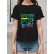 thumbnail image 1 of Girls' Summer Fashion Casual Printed T-Shirt, Short Sleeve Round Neck Top With Cartoon Ruler Pencil & Happy First Day of School Letter Graphic Design, 1 of 6
