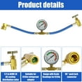 thumbnail image 2 of Tuyau de Charge de Réfrigérant Professionnel R134a Auto-Scellant avec Manomètre et Filetages 1/2 Acme Tuyau de Recharge de Climatiseur Stable pour Système de Réfrigérant AC, 2 of 9