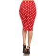 thumbnail image 3 of Women's Polka Dot Elastic Waistband Stretch Pencil Midi Skirt, 3 of 4
