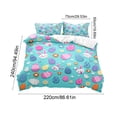 thumbnail image 3 of Deeceymbur Queen Size 3 Piece Easter Bedding Set Cartoon Rabbit Egg Pattern Microfiber Duvet Cover Pillowcases Soft Holiday Decor, 3 of 6