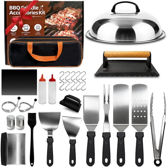 Griddle Accessories Kit 31PCS Grill Tools Set with Heavy Duty Spatula Burger Press for Blackstone Camp Chef Teppanyaki Outdoor BBQ Tools