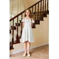thumbnail image 3 of Arshiner Girls Summer Dress Off Shoulder Flutter Sleeve Midi Swing Cassual Formal Dresses with Pocket, 3 of 6