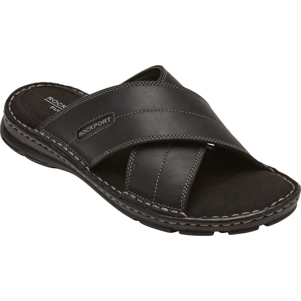 Rockport - Men's Rockport Darwyn Xband Slide Black II Leather 12 W ...