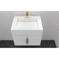 thumbnail image 5 of Nile 24" White Wood Floating Vanity with White Top and Gold Trim, 5 of 10