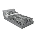 thumbnail image 3 of Ambesonne Landscape Fitted Sheet & Pillow Sham Set, New York Manhattan, Full, Grey, 3 of 3