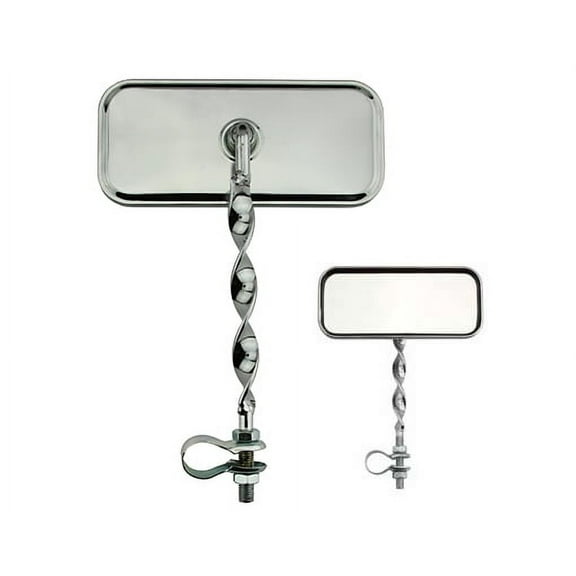 Rectangle Flat Twisted MirrorAll Chrome. Bike mirror, bicycle mirror for lowrider , beach cruiser, chopper, limo, stretch bike