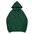 thumbnail image 3 of TQWQT Women's Dark Green Hoodie Oversized Plus Size Hoodies Long Sleeve Drawstring Hoodie Plain Hooded Sweatshirts Y2k Hoodies with Pockets Dark Green 5XL, 3 of 5