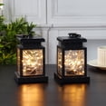 thumbnail image 5 of 2-Pack Solar Lantern Lights Outdoor Waterproof Solar Powered Table Lamp Hanging Lighting with Warm LED Fairy String Lights for Patio Garden Landscape Decoration Yard Lawn（with Clamp）, 5 of 7