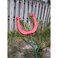 thumbnail image 2 of Red Horseshoe Flower, Horseshoe Garden Art, Metal Yard Art, 2 of 4