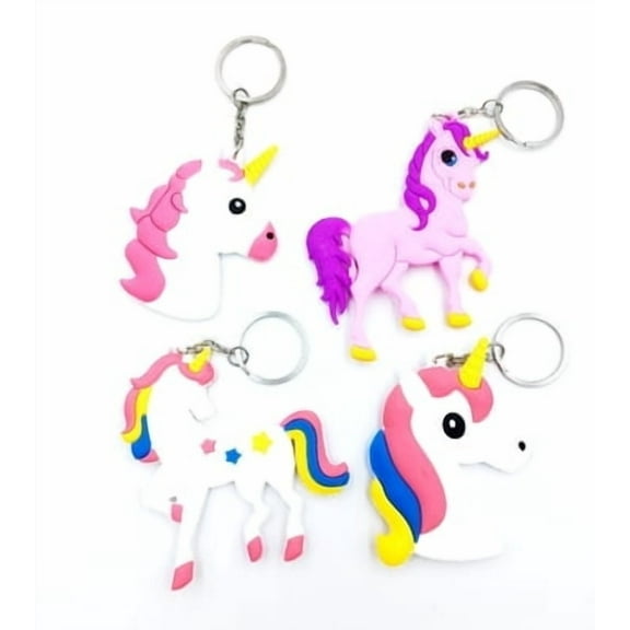 Cp You will Get 1 New Children's Silicone Unicorn Animal Keychain ( Unicorn will Vary )