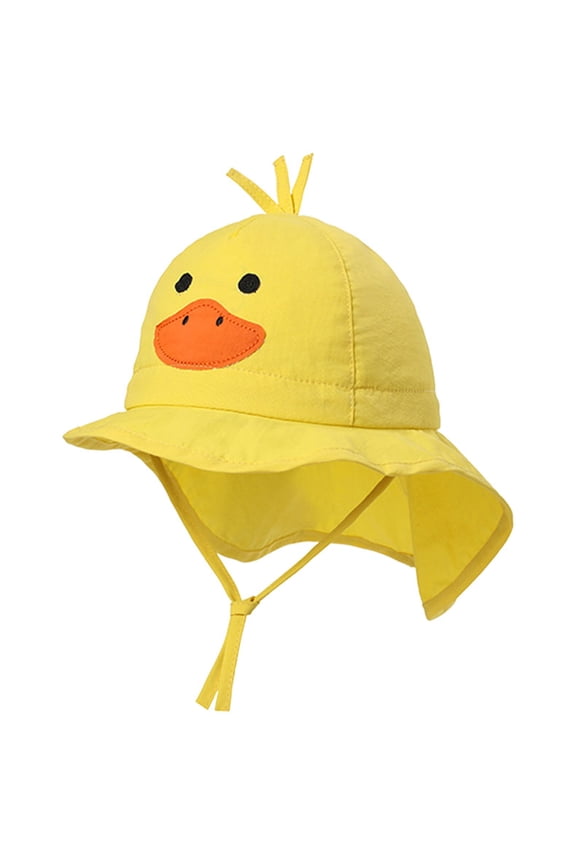 Kids Sun Hat UPF 50+ Boy Girl Protection Hat Wide Brim Beach Hats with Adjustable Chin Strap (Yellow, L)