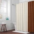 thumbnail image 6 of Boho Brown Shower Curtain for Bathroom Decor, Leather Texture Striped Tribal Farmhouse Style Waterproof Fabric Shower Curtain, 72"x72" Set with 12 Hooks, 6 of 9