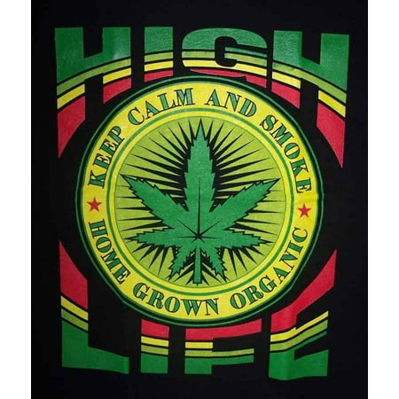 High Life Keep Calm and Smoke Weed Cannabis T-Shirts- XLarge (MARTS149 (Best Portable Way To Smoke Weed)