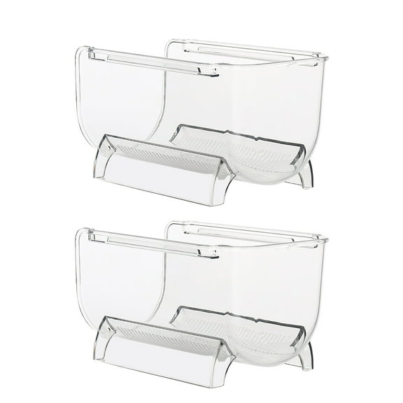 Tineasur 2Pcs PET Drawer Style Water Bottle Organizer Transparent Storage for Family Use