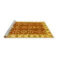 thumbnail image 2 of Ahgly Company Machine Washable Indoor Square Oriental Yellow Traditional Area Rugs, 4' Square, 2 of 4