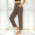 thumbnail image 2 of GTEYOIJN Women's High-Waisted Stretch Pants with Slit Cuffs for Summer Casual Yoga Pants for Men Pants for Women High Waisted Crop Work Pants Summer Casual Slacks Yoga Dress Pant, 2 of 7