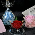 thumbnail image 4 of Rosa eterna con forma de ángel para niña, cubierta de cristal, regalo de vacaciones, decoración de rosas, regalo de cumpleaños para amigos y familiares, 4 of 5