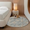 thumbnail image 2 of Blue Grey Seaports Round Area Rug 6Ft Washable Circle Rugs for Bathroom Office, Vintage Ocean Anchor Shark Lighthouse Non-Slip Carpet Floor Mats Indoor Outdoor Carpet Runner Aesthetic Home Decor, 2 of 8