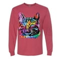 thumbnail image 3 of Cute Cat | Dean Russo Art Animal Lover Mens Long Sleeve Shirt, Vintage Heather Red, Small, 3 of 6