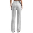 thumbnail image 2 of Zaldita Women's Sequins Straight Wide Leg Pants Adult Sparkly Bling Glitter Trousers for Club Party Silver 3XL, 2 of 3