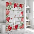 thumbnail image 5 of Valentines Love Heart Shower Curtain Set - Long 72" x 84" Washable Bathtub Curtain with 12 Hooks, Eucalyptus Red Love Heart Retro Waterproof Fabric Stall Shower Curtains for Bathroom/Bathtub Décor, 5 of 6