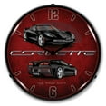 thumbnail image 2 of Collectable Sign and Clock C7 Corvette Black LED Lighted Premium Wall Clock, 2 of 4