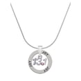 thumbnail image 1 of Delight Jewelry Silvertone Half Marathon - 13.1 with Pink Crystal Joy Ring Charm Necklace, 18", 1 of 4
