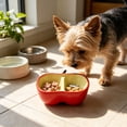 thumbnail image 5 of Ceramic Pet Dog Bowls,Apple Shaped 2 in 1 Pet Feeding Bowls and Water Bowl for Small Dogs,Cute Household Pet Daily Feeding Supply, 5 of 6