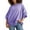 Purple, variant on Patlollav Womens Round Neck Loose Soild Long Sleeve Sweatshirts