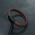 thumbnail image 6 of Messianic Jewelry - Jewish Star of David Menorah Protection Symbolic Leather Bracelet Bangle - Mogen Star Hexagram Judaism Amulet Wristband for Israel Blessing Jew Gifts, Brown, 8.07'', 6 of 7