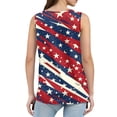 thumbnail image 4 of Women's Patriotic American Flag Tank Top Sleeveless Casual Summer Shirt for Independence Day & Everyday Wear Watermelon Red XXL, 4 of 4